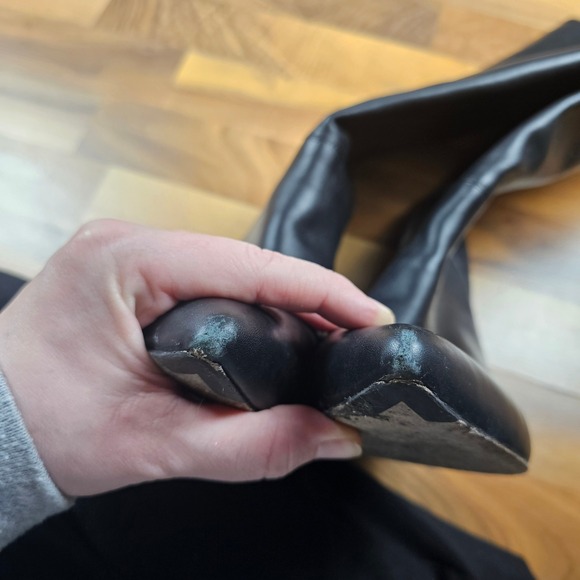 Veronica Beard Lisa Knee High Leather Boots Kitten Heel Black 10M Wide Calf - Picture 6 of 9